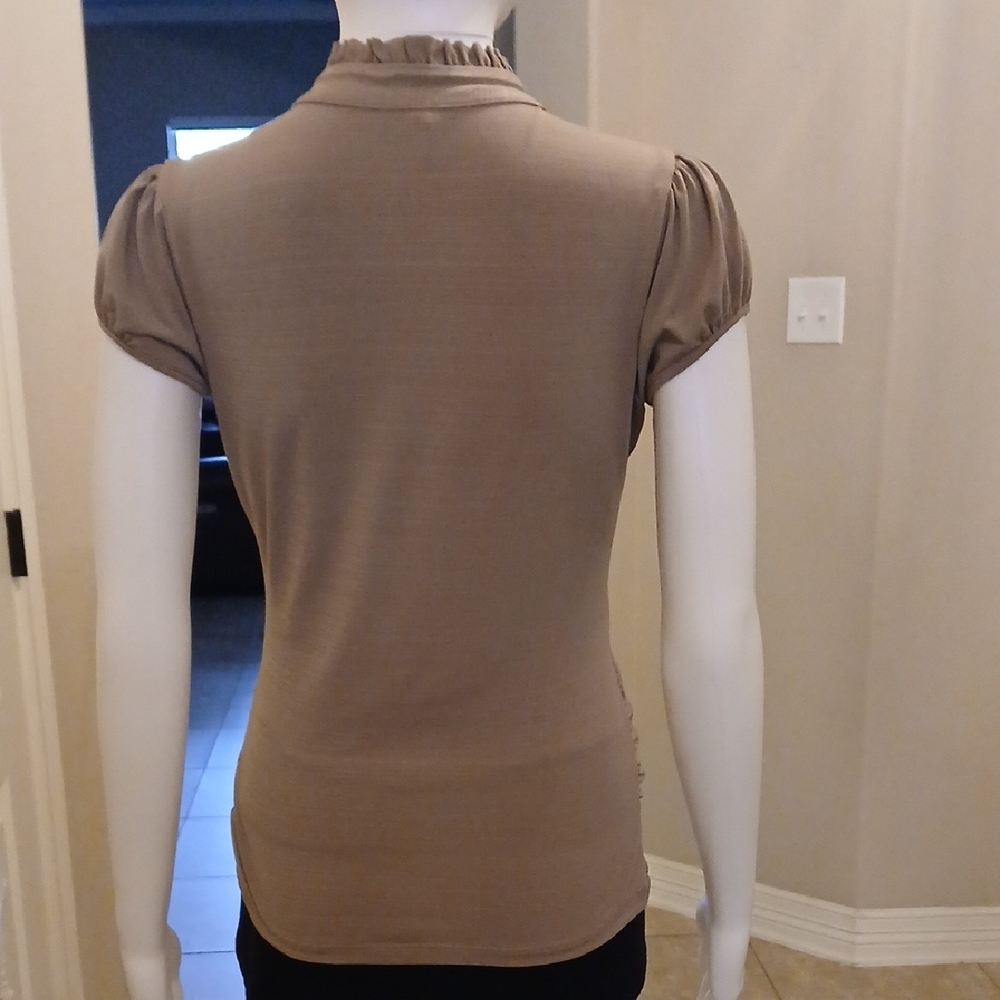 HeartSoul Tan Ruffled Blouse - Picture 6 of 12
